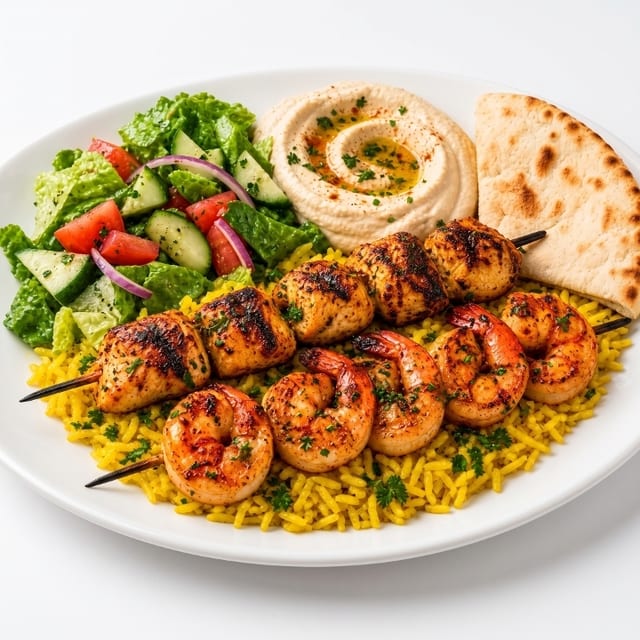 Shrimp & Chicken Kabob Combo.