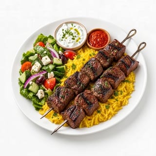 37 Beef Shish Kabob platter