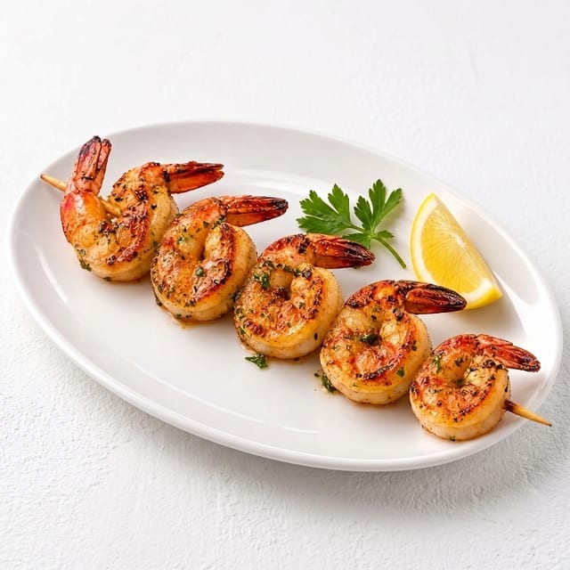 Skewer Shrimp Kabob.
